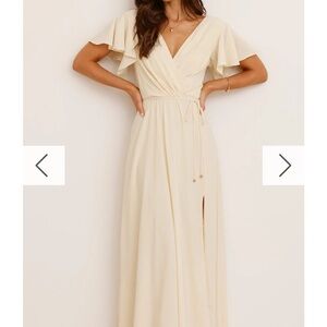 Elegant Soft Yellow Wrap Dress